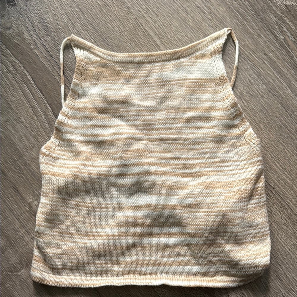 Beige Knit Women's Top